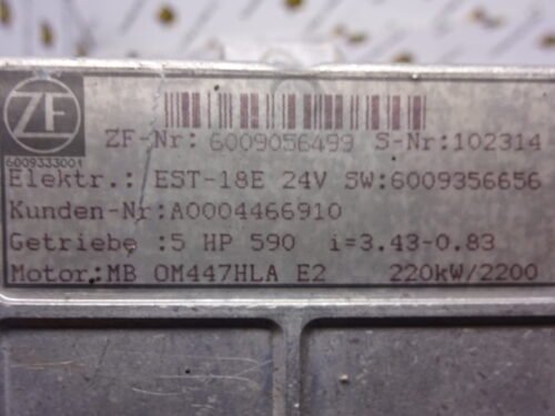Módulo de control de transmisión MAN 0260001009 ZF0501206727 ZF 0 501 206 727
