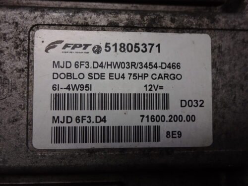 Centralita del motor Fiat Doblo FGP 51805371 7160020000 MJD6F3D4