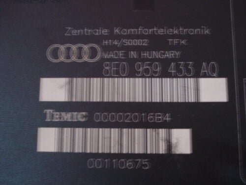 Modulo Electrónico Confort Audi A4 8E0959433AQ 8EO959433AQ 00002016B4