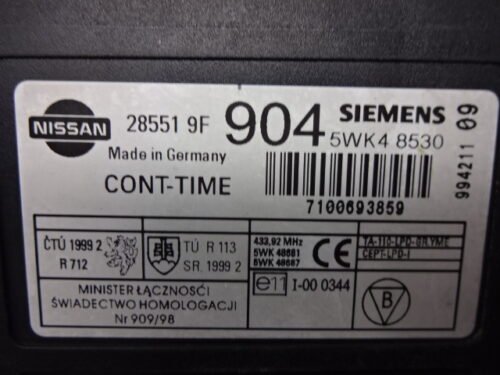 Controlador cierre Nissan Terrano 28551 9F 904 285519F904 5WK4 8530 5WK48530