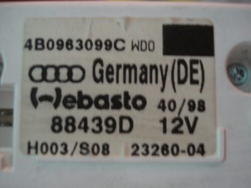 Calentador de unidad de programación AUDI A6 4B0963099C 88439D WEBASTO