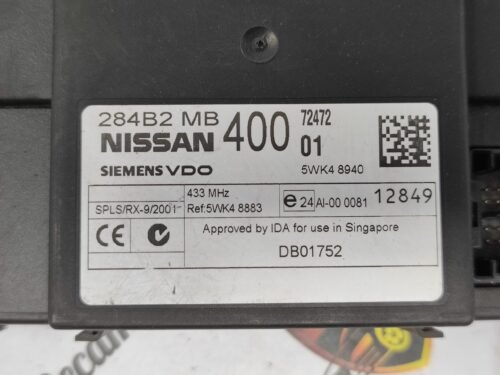 284B2MB400 BCM Caja de fusibles Nissan Patrol 284B2MB400 5WK48940 5WK48883 DB01752