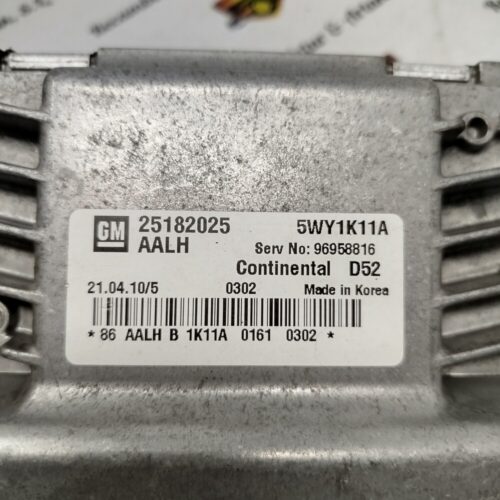 Centralita del motor CHEVROLET 25182025 5WY1K11A AALH 96958816 CONTINENTAL D52