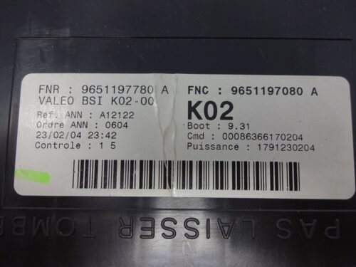 BSI Caja de fusibles Peugeot 9651197780A 9651197780 A 9651197080A 9651197080