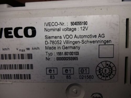 Cuadro de instrumentos / Iveco Daily 504055190 VDO 155160100103