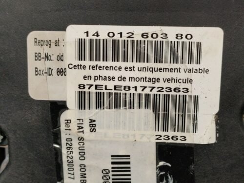 ABS Peugeot Expert 1401260380 0265950853 0265230077 9661887180 Unidad hidráulica