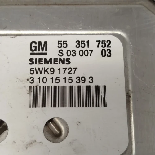 Centralita del motor Opel ASTRA ZAFIRA 55351752 SIEMENS 5WK91727