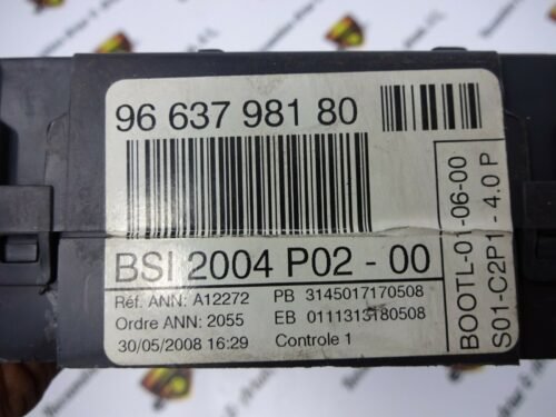 BSI Caja de fusibles Peugeot 308 2008 BSI 2004 P02-00 9663798180 96 637 981 80