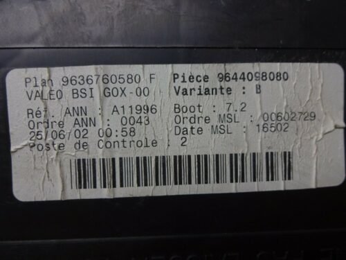BSI Caja de fusibles Peugeot 307 9636760580F 9636760580 F 9644098080