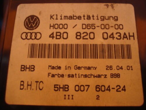 A/C Clima panel de control Audi A6  4B0820043AH  5HB00760424  4BO820043AH