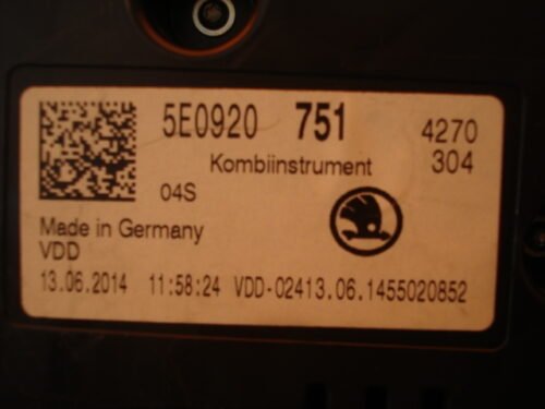 Cuadro de instrumentos Skoda Octavia 5E0920751 5EO920751 VDO 0241306 1455020852