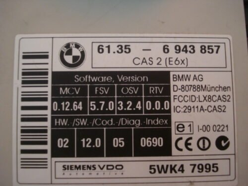 Centralita BMW E60 61.35-6943857 61356943857 5WK47995