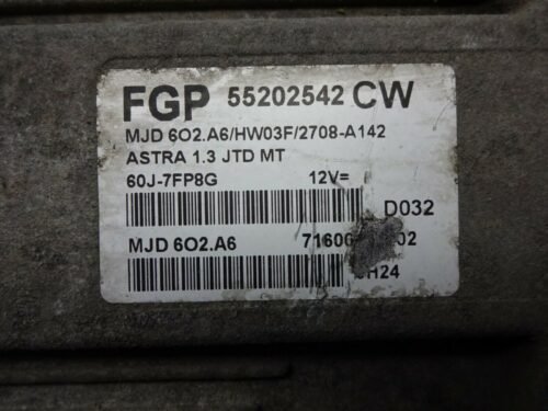 Centralita del motor Opel Vauxhall Astra 55202542  55202542CW MJD602A6 7160009402