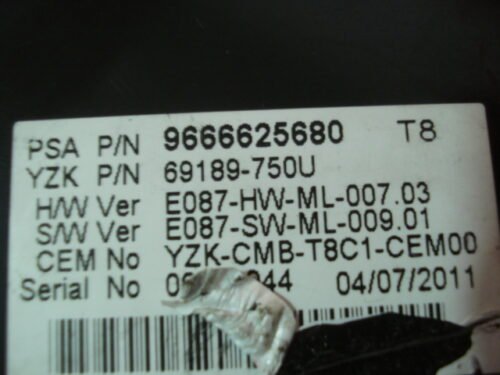 Cuadro de instrumentos PEUGEOT 3008 9666625680 69189-750U