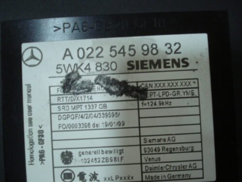 Centralita  Mercedes Benz w220 s500 A0225459832 5WK4830 SIEMENS