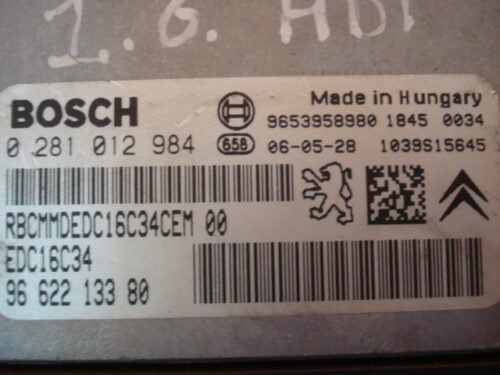 Centralita del motor Peugeot 407 9662213380 0281012984 9653958980