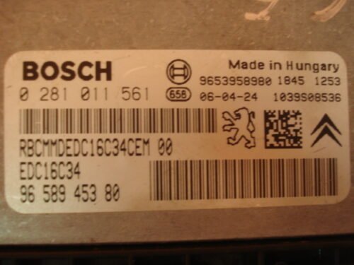 Centralita del motor Citroen 9658945380 9653958980 0281011561