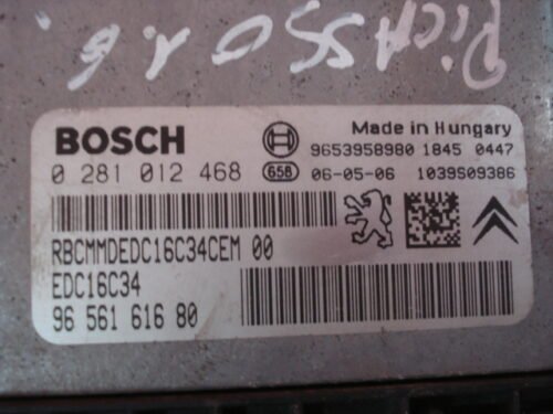 Centralita del motor Citroen Peugeot BOSCH 9656161680 0281012468