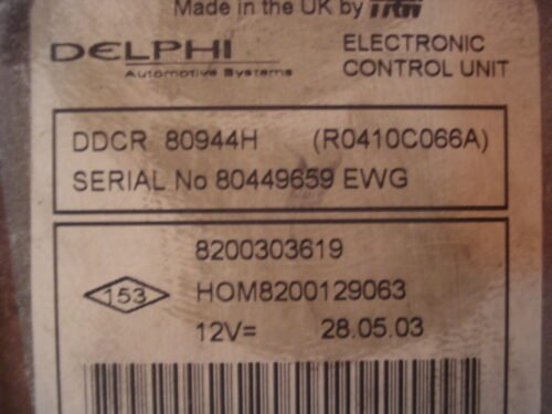 Centralita del motor Renault Clio R0410C066A 8200303619 HOM8200129063