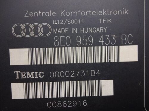 Modulo Electrónico Confort Audi A4 8E0959433BC 8EO959433BC 00002731B4 Modulo Electrónico Confort Audi A4 8E0959433BC 8EO959433BC 00002731B4