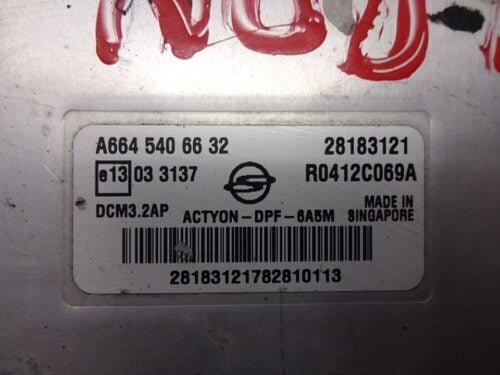 Centralita del motor SSANGYONG R0412C069A A6645406632