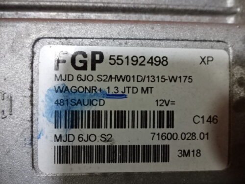 Centralita del motor SUZUKI WAGON FGP 55192498 MJD6JOS2 7160002801