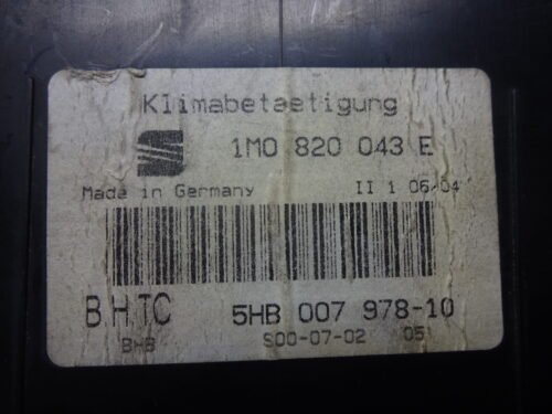 Clima panel de control  SEAT LEON 1M0820043E 1MO820043E 5HB007978-10