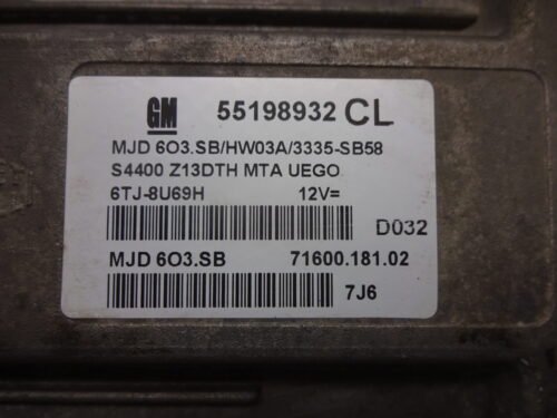 Centralita del motor Opel Corsa 55198932CL 55198932 CL MJD603.SB 71600.181.02