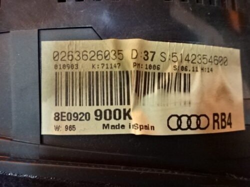 8E0920900K 8EO920900K 0263626035 Cuadro de instrumentos AUDI A4 8E0920900K 8EO920900K 0263626035