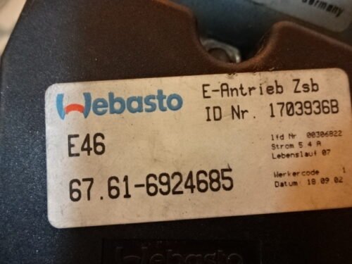 Motor techo BMW 67616924685 67.61-6924685 404.395 12V