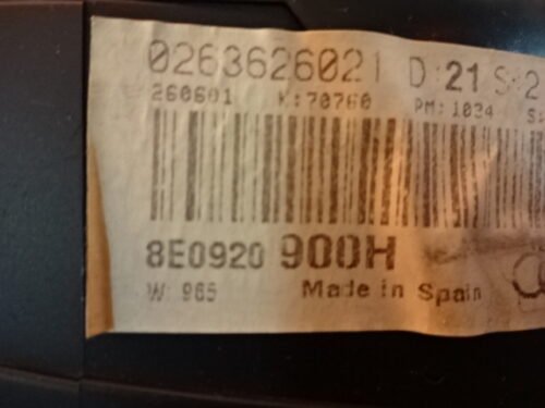 Cuadro de instrumentos Audi A4 B6 8E0920900H 0263626021 8EO920900H
