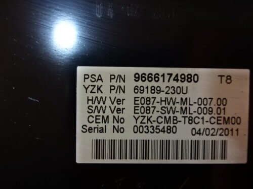 Cuadro de instrumentos  PEUGEOT 3008 9666174980 69189-230U