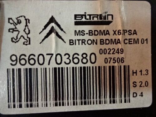 9660703680 Módulo de control del asiento CITROEN C6 9660703680 MS-BDMA X6/PSA