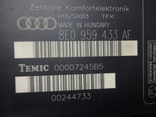 Modulo Electrónico Confort Audi A4 B6 8E0959433AE 8EO959433AE TEMIC 00001881B5