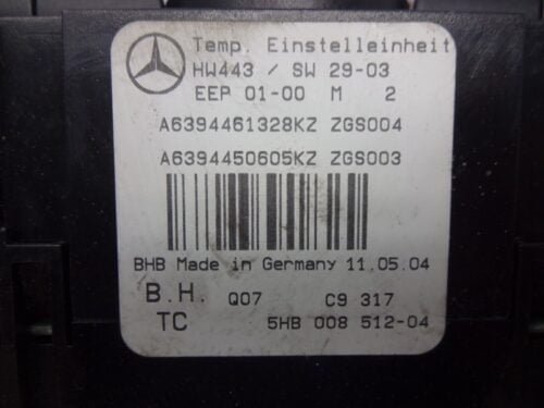 Clima panel de control Mercedes Vito Viano W639 A6394461328KZ A6394450605KZ