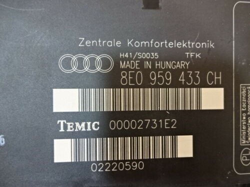 Controlador Confort Audi A4 8EO959433CH 8E0959433CH 00002731E2 H41/S0035