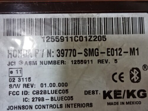 Unidad de control Bluetooth Honda Civic 39770SMGE012M1 39770-SMG-E012-M1