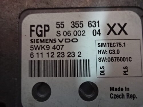 Centralita Opel 55355631 XX 55355631XX S0600204 SIEMENS VDO 5WK9407