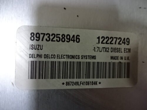 Centralita del motor Opel 1.7L TX2 DIESEL 12227249 8973258946