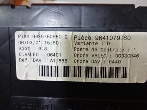 BSI Caja de fusibles Peugeot 9636760580C 9636760580 9641079780