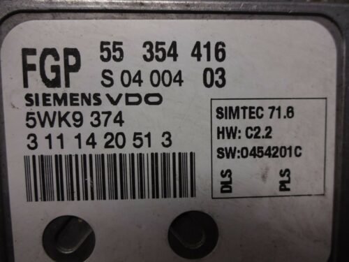 Centralita del motor Opel 55354416 S0400404 SIEMENS VDO 5WK9374