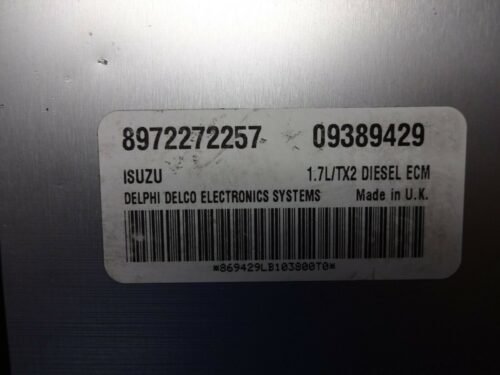 Centralita del motor Opel Corsa Astra 1.7 DTI Isuzu 8972272257 09389429