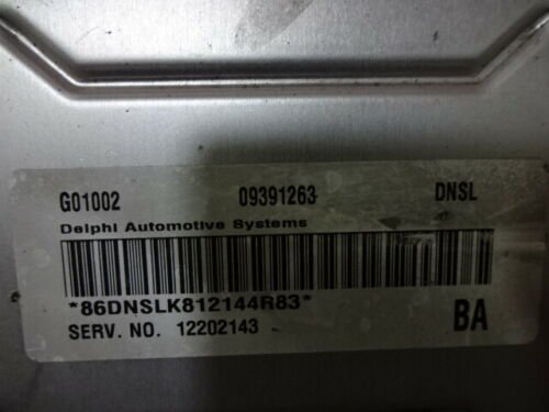 Centralita del motor Opel G01002 09391263DNSL 12202143 BA 09391263 DNSL