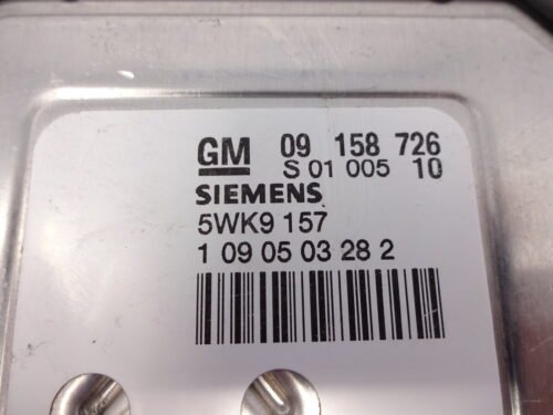 09158726 S0100510 5WK9157 Centralita del motor Opel Zafira GM 09158726 S0100510 SIEMENS 5WK9157