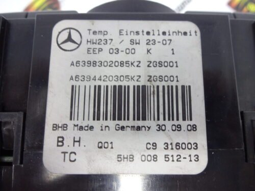 Clima panel de control Mercedes W639 Vito Viano A6398302085 A6394420305 5HB008512-13