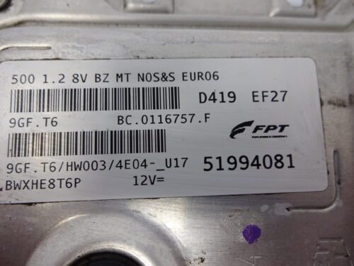 Centralita del motor FIAT 500 51994081 D419 EF27 BC.0116757.F FPT