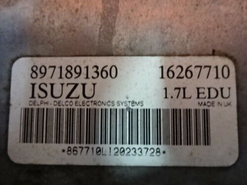 Centralita Opel Astra Corsa 1.7L DELPHI DELCO 8971891360 ISUZU 16267710