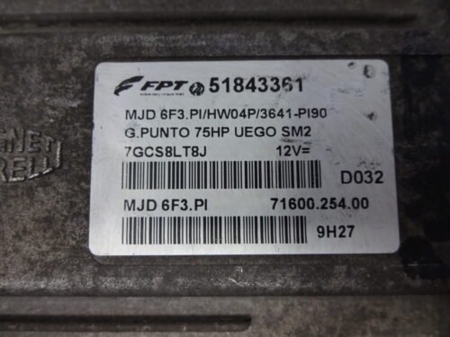 Centralita del motor  Fiat Grande Punto 51843361 MJD6F3PI 7160025400