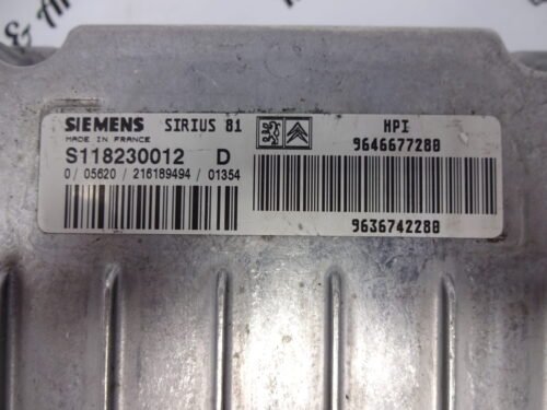 Centralita del motor Peugeot  Citroen SIRIUS 81 9646677280 9636742280 S118230012D