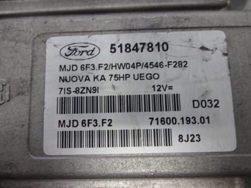 Centralita del motor FORD 51847810 MJD6F3F2 7160019301 MJD6F3.F2 71600.193.01